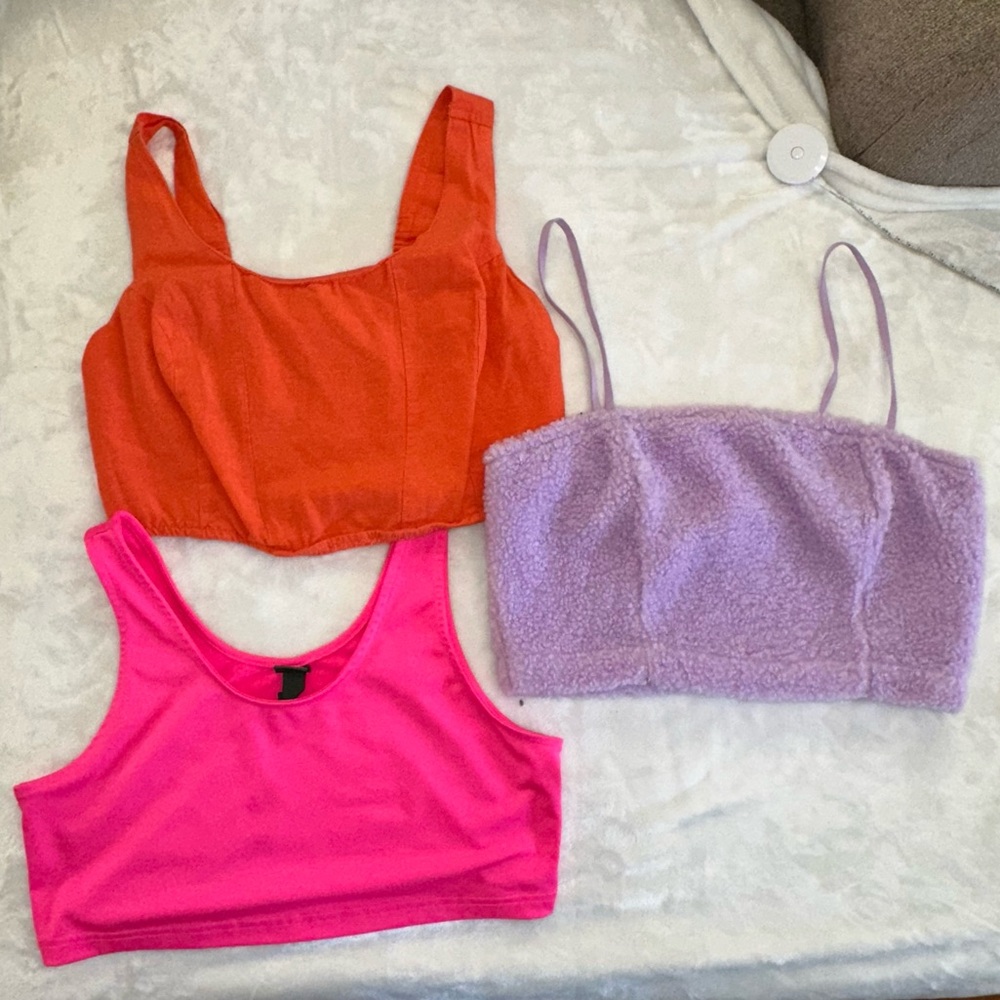 3pc Summer Crop Tank Mini Bundle Lot Size L Vacation Beach